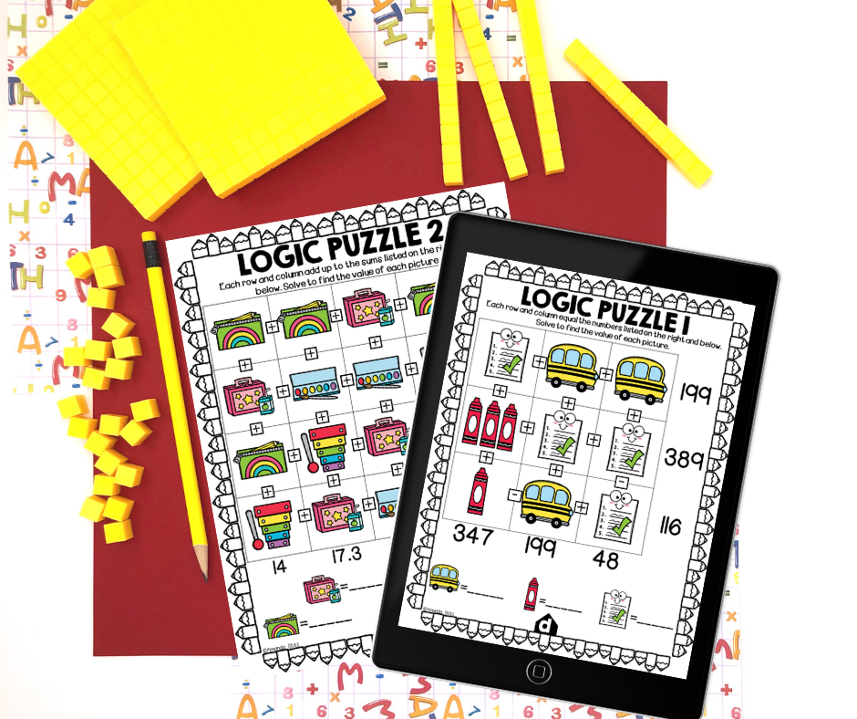 Math logic puzzles are a great activity that will help when differentiating math processes.