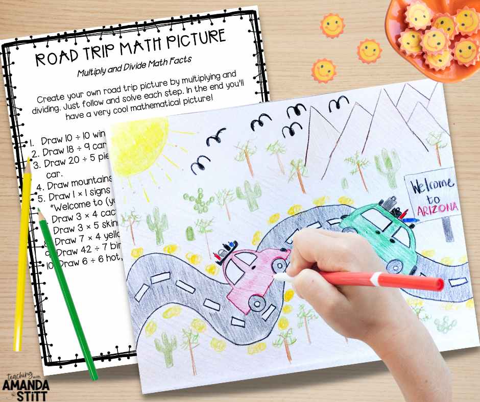 Math pictures are an engaging and no prep center for math that you can use weekly.