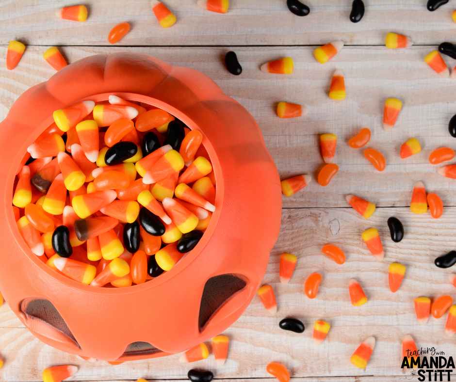 Math activities for Halloween: Read this blog full of ideas on how to use candy corn to explore math skills.